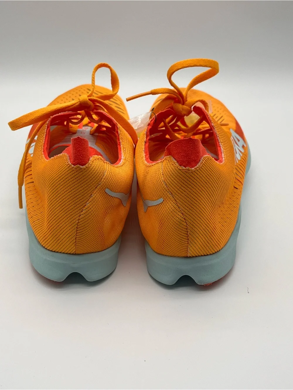 Hoka Cielo X LD Orange Track Running Spikes Pale Blue Sole Men’s 12/Women’s 13.5